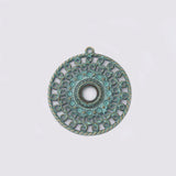 4PCS Large Antique Bronze Hollow Round Charms Pendants 44x41mm