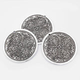Large Boho Antique Carve Flower Round Charm Pendant for DIY Necklace 68mm