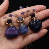 Amethyst Rose Quartz Perfume Bottle Pendant Necklace