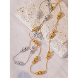Stainless Steel Beads Chain Collar Necklace 18K PVD Plated