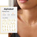 Heart Initial Necklace Golden Letter Charms Pendant Alphab