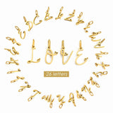 Heart Initial Necklace Golden Letter Charms Pendant Alphab