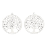 5pcs Tibetan Silver Tree Life Round Charms Pendants Necklace Jewelry 53x53mm