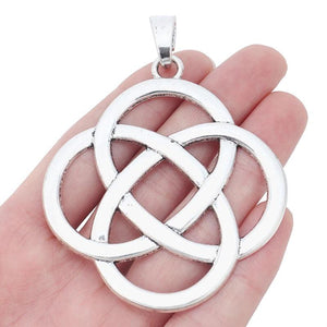 2pcs Tibetan Silver Large Celtic Chinese Knot Charms Pendants