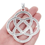 2pcs Tibetan Silver Large Celtic Chinese Knot Charms Pendants