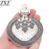 2pcs Tibetan Silver Large Tribal Boho Charms Pendants for Necklace
