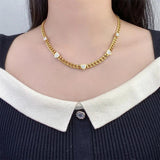 316L Stainless Steel Zircon Heart Charm Choker Necklace