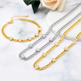 316L Stainless Steel Zircon Heart Charm Choker Necklace