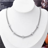 316L Stainless Steel Zircon Heart Charm Choker Necklace