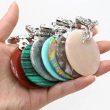 Amazonite Turquoise Agate Shell Round Pendants for Jewelry Making