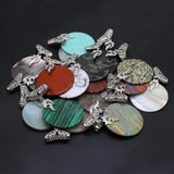 Amazonite Turquoise Agate Shell Round Pendants for Jewelry Making