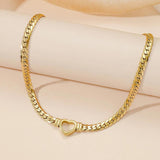 316L Stainless Steel Heart Charms Thick Chain Jewelry Set