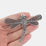 2pcs Silver Dragonfly Charms Pendant for DIY Necklace Making