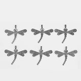 2pcs Silver Dragonfly Charms Pendant for DIY Necklace Making