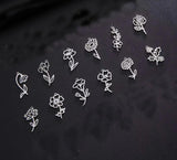 12pcs Stainless Steel Birthday Flowers DIY Jewelry Necklace Making