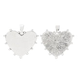 3pcs Silver Heart Connectors Charms Pendants for DIY Necklaces 67x65mm
