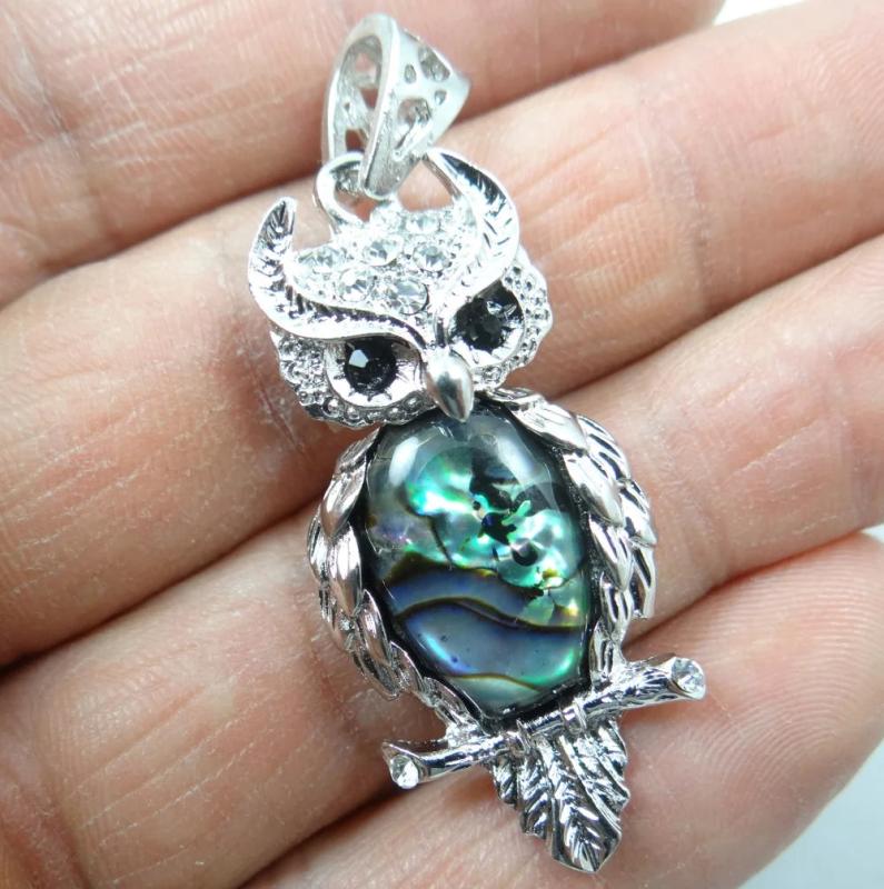 Abalone Shell owl Beads Charms Pendants for necklace Making