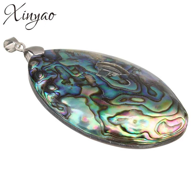 Vintage Abalone Shell Pendants Charms 60*39mm for Jewelry Making