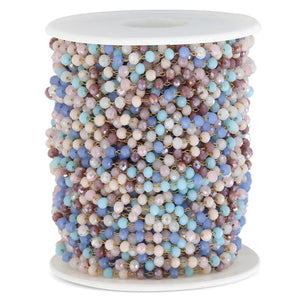 1m Stainless Steel Chain 3.5mm Crystal Bead for Jewelry Making