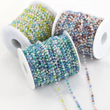 1m Stainless Steel Chain 3.5mm Crystal Bead for Jewelry Making