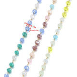 1m Stainless Steel Chain 3.5mm Crystal Bead for Jewelry Making