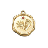 6pcs Stainless Steel Sun Charm Baby Hand and Foot Charm for Jewelry Making