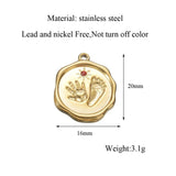 6pcs Stainless Steel Sun Charm Baby Hand and Foot Charm for Jewelry Making