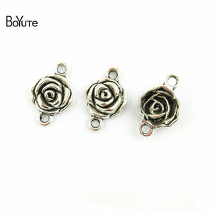 BoYuTe 16*25MM Antique Silver Rose Charms for Jewelry Making