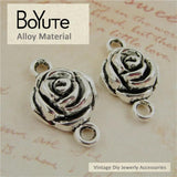BoYuTe 16*25MM Antique Silver Rose Charms for Jewelry Making
