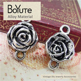 BoYuTe 16*25MM Antique Silver Rose Charms for Jewelry Making