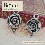 BoYuTe 16*25MM Antique Silver Rose Charms for Jewelry Making