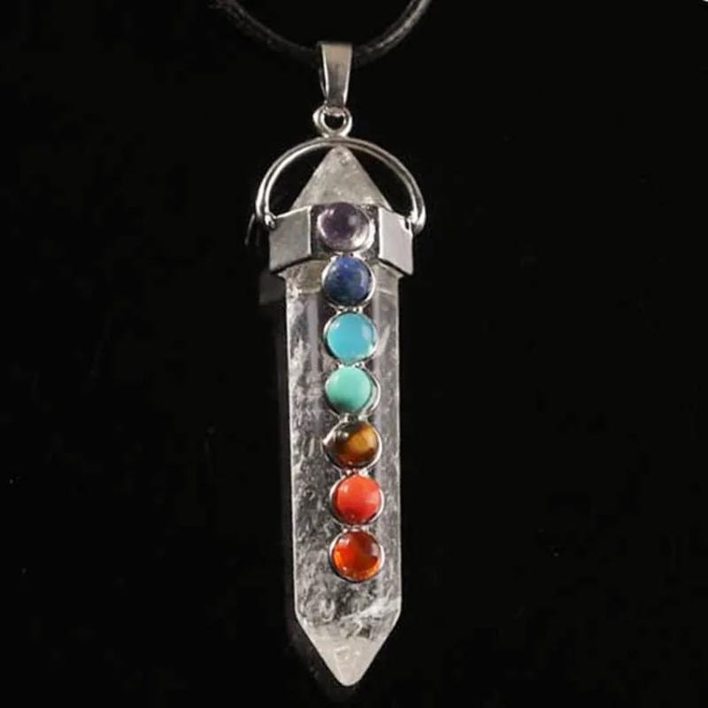 Silver Plated Crystal Hexagon Prism Pendant