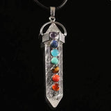 Silver Plated Crystal Hexagon Prism Pendant
