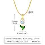 Tulip Necklace, Flower Pendant, Holiday Gift for Women
