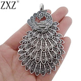 2pcs Large Peacock Charms Pendants for Necklace Making Findings