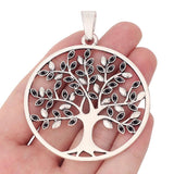 3 x Large Open Round Tree Charms Pendants Jewelry Making Findings
