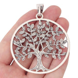 3 x Large Open Round Tree Charms Pendants Jewelry Making Findings