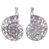 2pcs Large Spiral Swirl Conch Sea Snail Charms Pendants 70x52mm