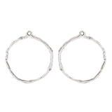 2pcs Large Hammered Open Circle Ring Charms Pendants