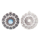 2pcs Rhinestone Flower Charms Pendants for Necklace Making