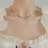 Colorful Stone Beads Pearl Necklace Women's Banquet Jewelry