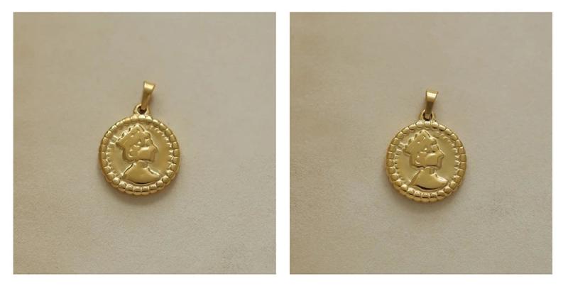 Elizabeth Coin Charm Owl Moon Key Pendant Stainless Steel Plated