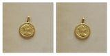Elizabeth Coin Charm Owl Moon Key Pendant Stainless Steel Plated