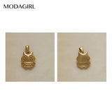 Elizabeth Coin Charm Owl Moon Key Pendant Stainless Steel Plated