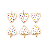5 Pcs Rhinestone Heart Charms Pendant DIY Necklace Jewelry Findings