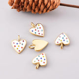 5 Pcs Rhinestone Heart Charms Pendant DIY Necklace Jewelry Findings