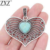 2pcs Large Filigree Heart Charms Pendants for Necklace Making