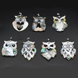 Abalone Shell Owl Pendant for Jewelry Making DIY