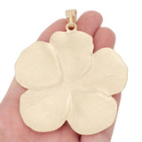 Large Matte Flower Charms Pendants Necklace Jewelry Making 90x73mm