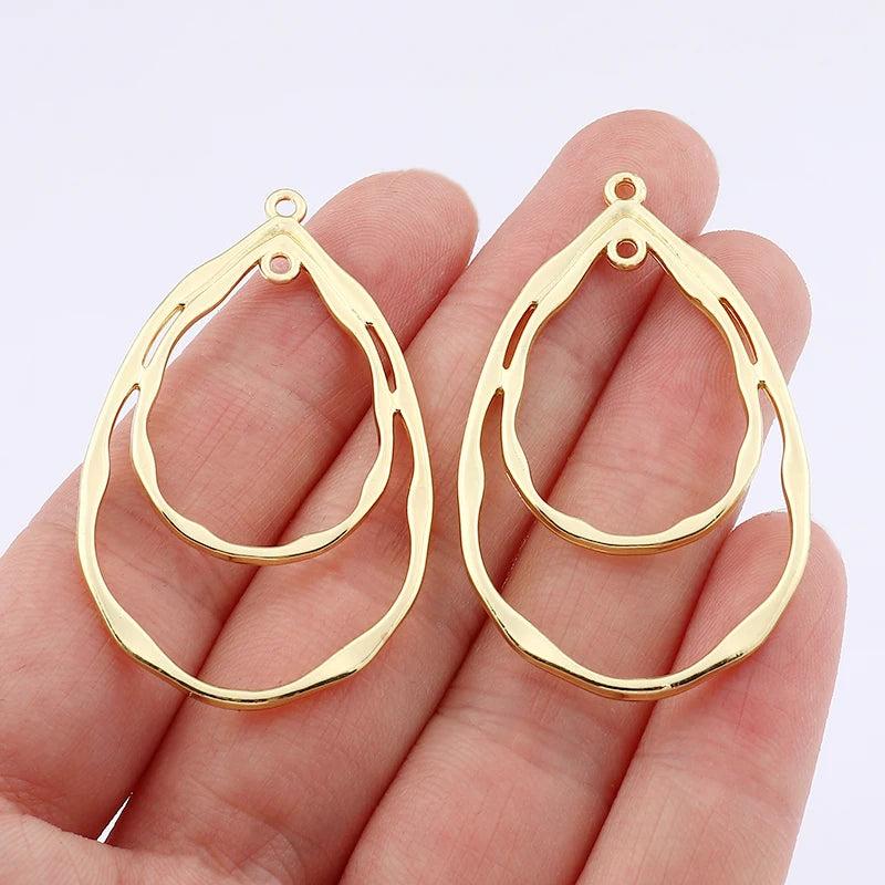 10 Matte 2 Sided Teardrop Charms for DIY Jewelry Making